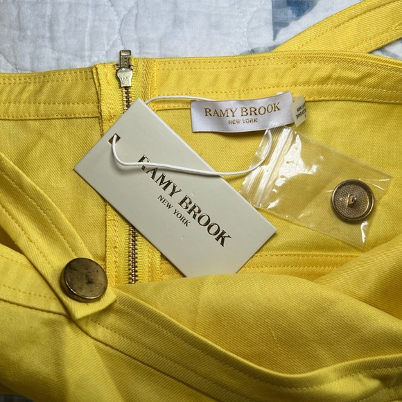 RAMY BROOK women’s size 0 emme linen blend crop top in yellow new with tags - Picture 5 of 7